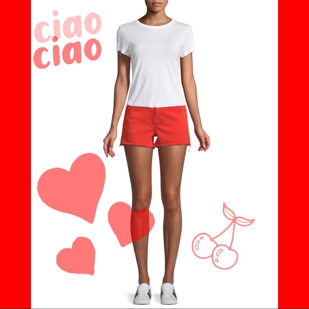 Like New! Madewell jean shorts RED Sz 28
